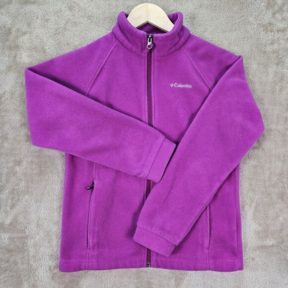 Columbia Other - Columbia Jacket Kids Girls Youth L (14-16) Full Zip Fleece Pink Zipped Pockets